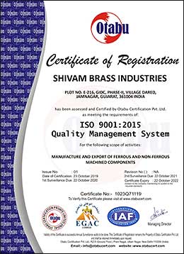 ISO Certificate — Shivam Brass Industries